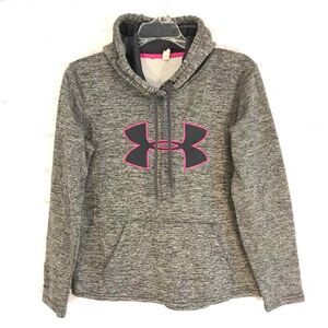 UNDER ARMOUR Women's Size Small Petite Hoodie Pullover Sweatshirt Gray & Pink